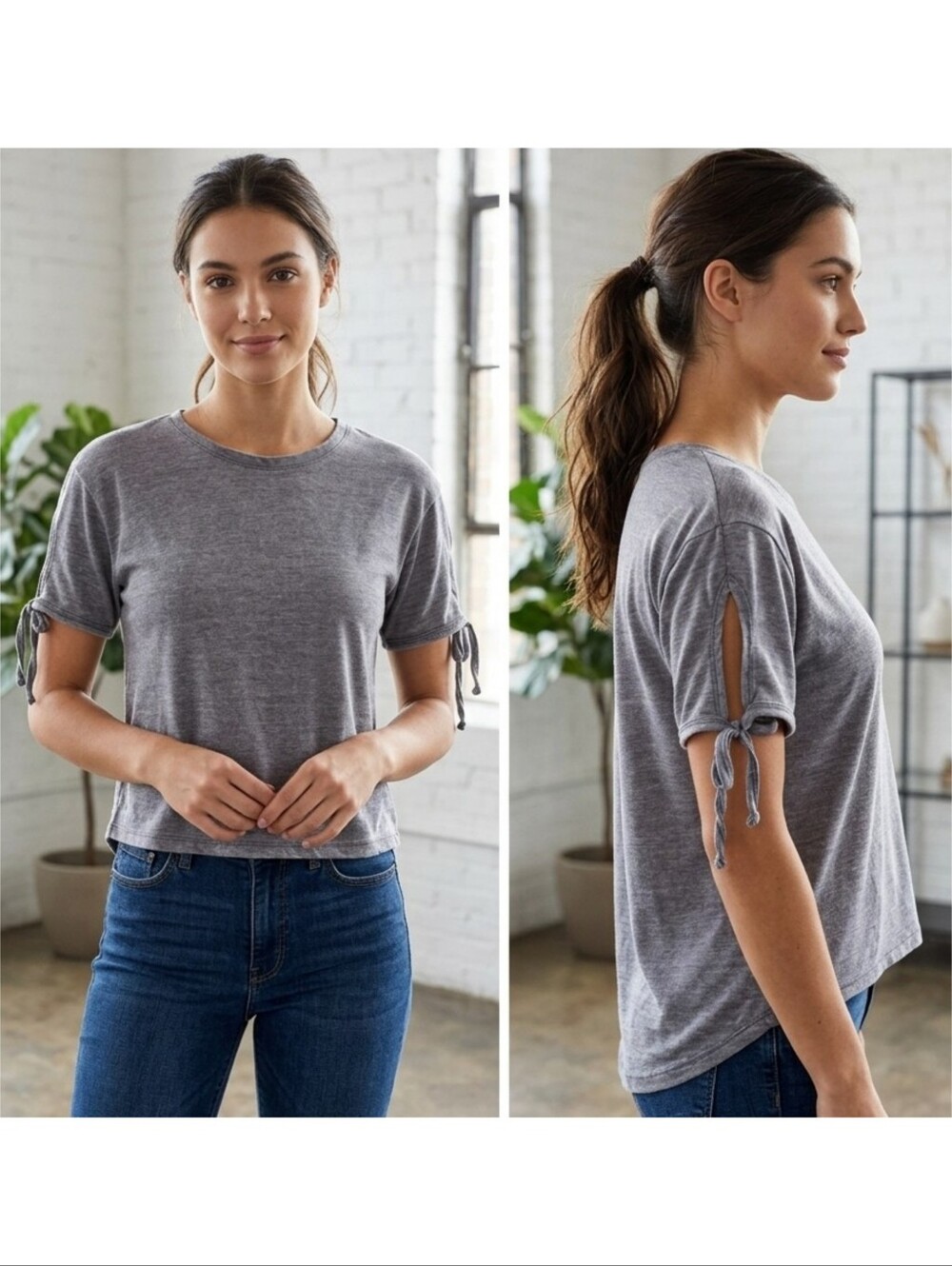 Exist Heather Gray Crewneck T-shirt Size XS